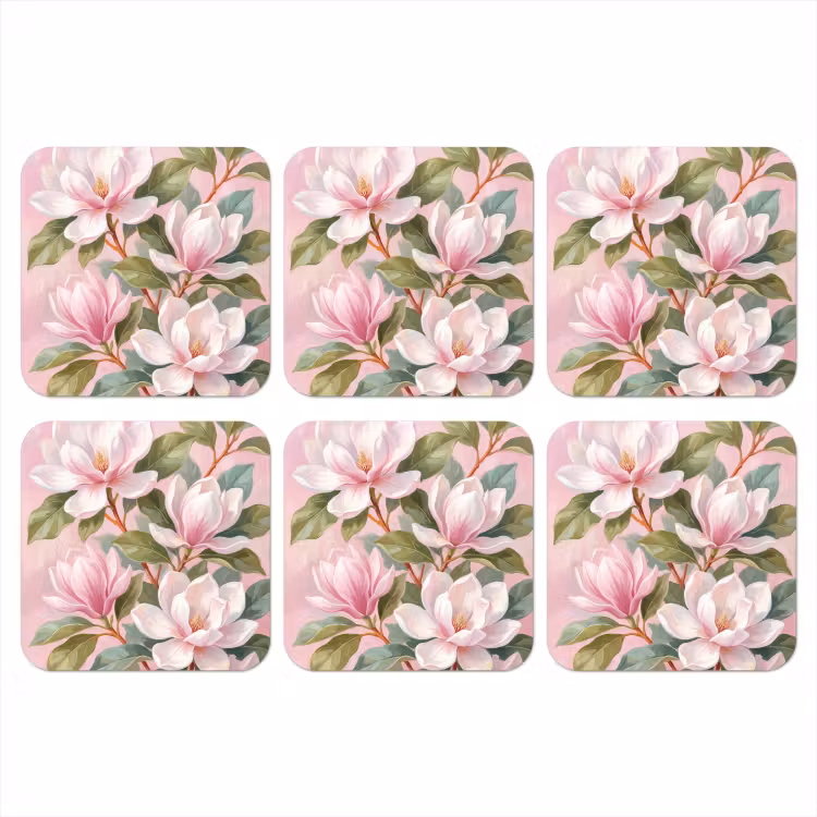 Onderzetter - Magnolia's - Patroon - Roze — 1