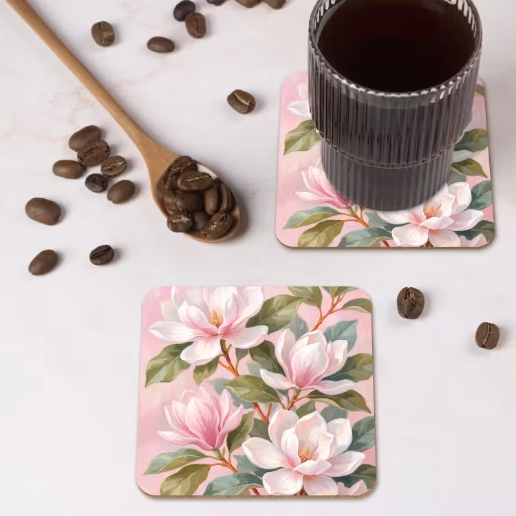Onderzetter - Magnolia's - Patroon - Roze — 4
