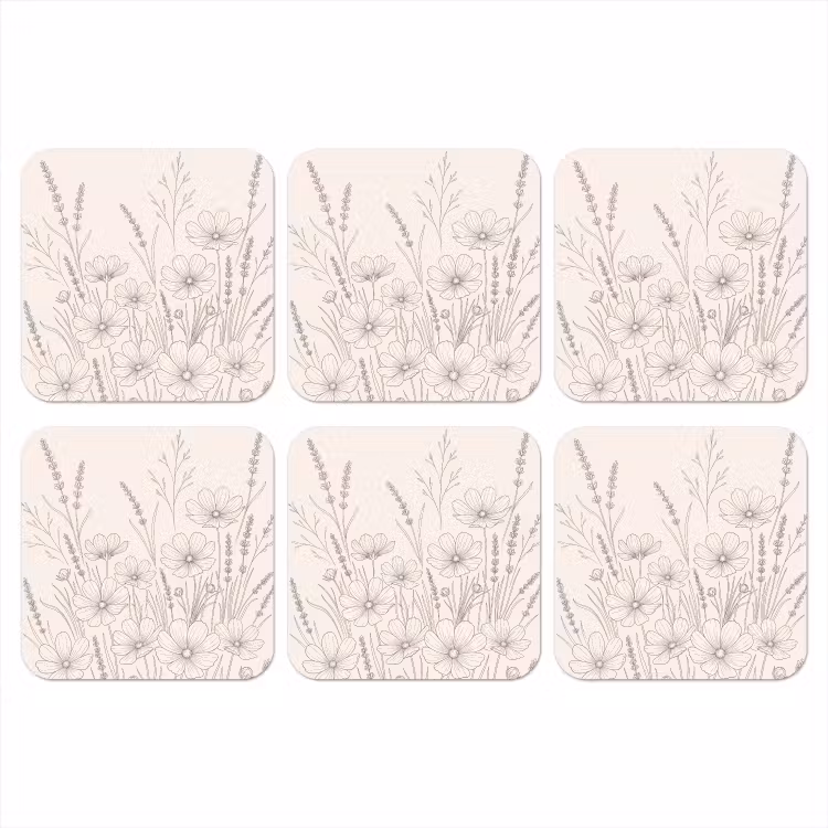 Onderzetter - Minimalistisch - Modern - Bloemen - Beige — 1