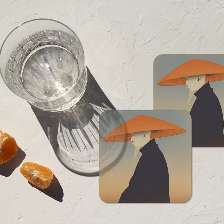 Onderzetter - Minimalistisch - Silhouet - Oranje — 3