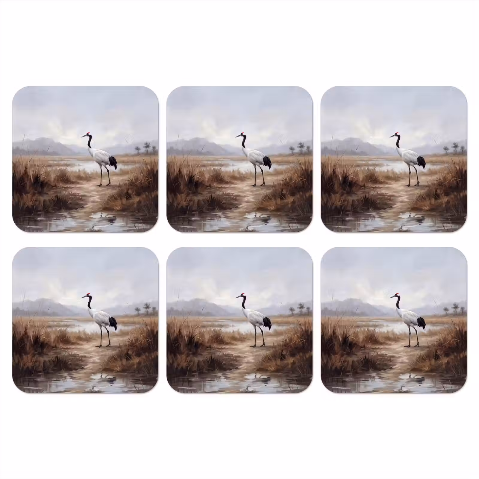 Onderzetter - Kraanvogel - Natuur - Realistisch — 1