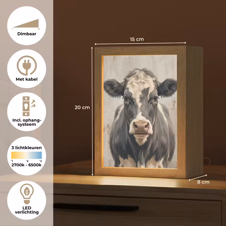 Nachtlampje - Koe - Portret - Dieren - Modern — 2