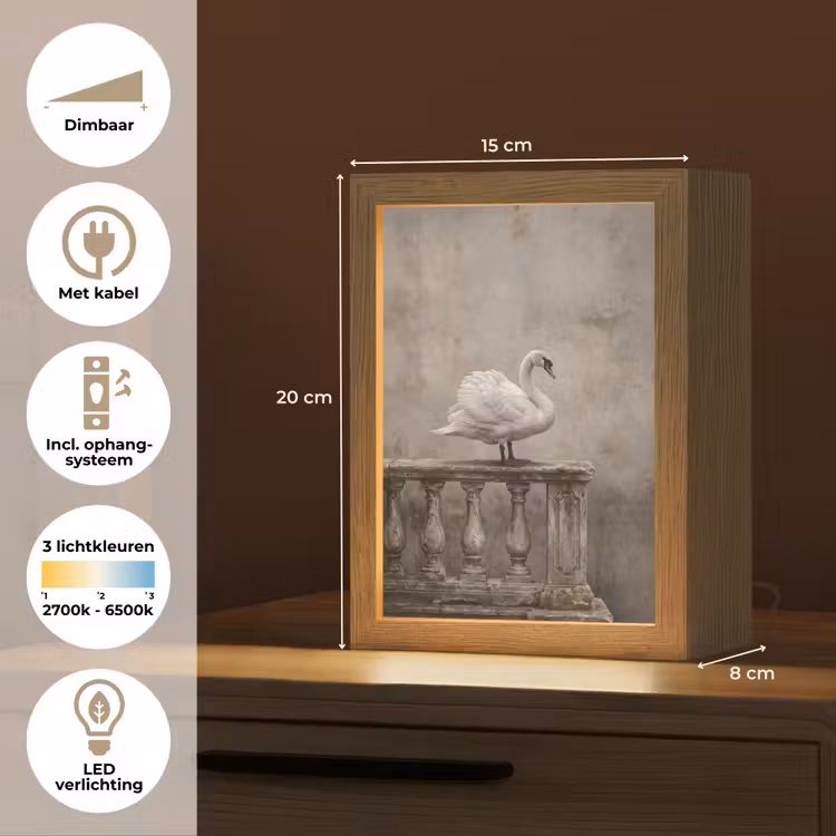 Nachtlampje - Zwaan - Elegant - Dieren - Wit — 2