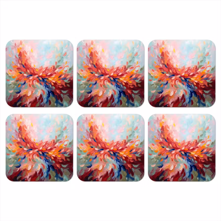 Onderzetter - Bloemen - Abstract - Kunst - Modern — 1