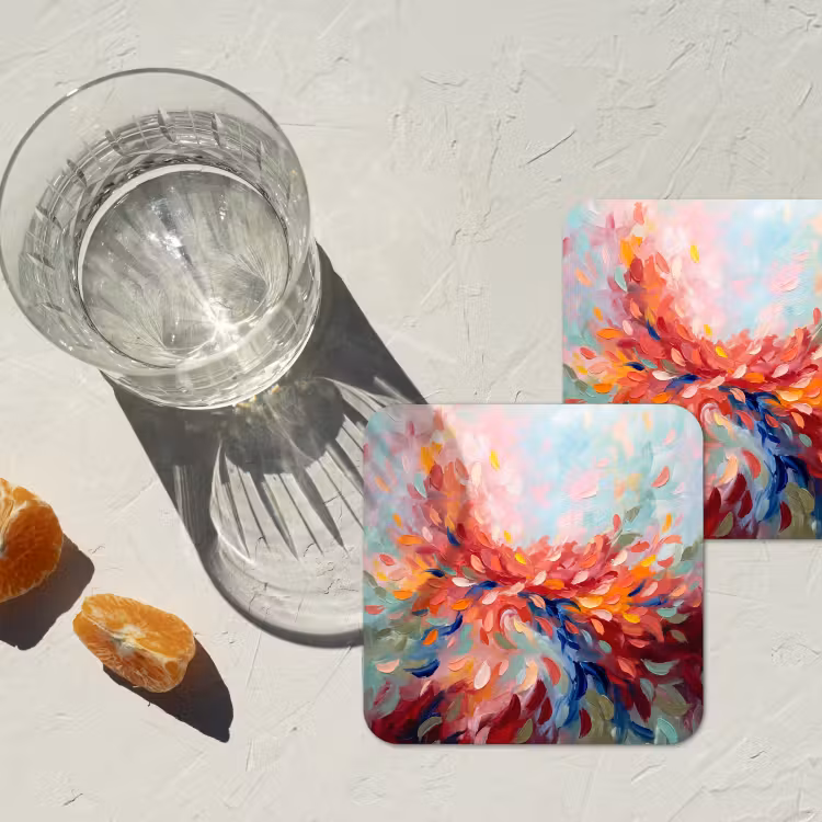 Onderzetter - Bloemen - Abstract - Kunst - Modern — 3