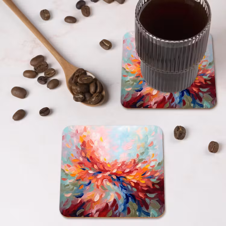 Onderzetter - Bloemen - Abstract - Kunst - Modern — 4