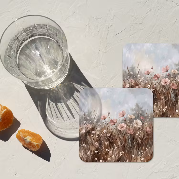 Onderzetter - Bloemen - Botanisch - Schilderij - Pastel - Rustiek — 3