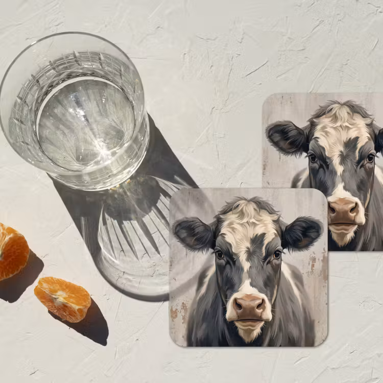 Onderzetter - Koe - Portret - Dieren - Modern — 3