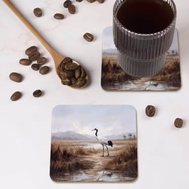 Onderzetter - Kraanvogel - Natuur - Realistisch — 4