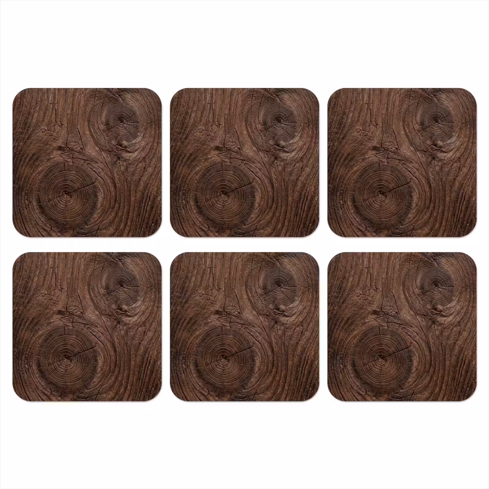 Onderzetter - Houtnerf - Textuur - Patroon - Bruin - Rustiek — 1
