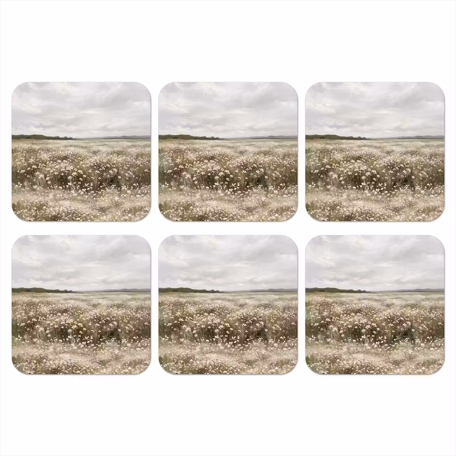 Onderzetter - Illustratie - Landschap - Wit — 1