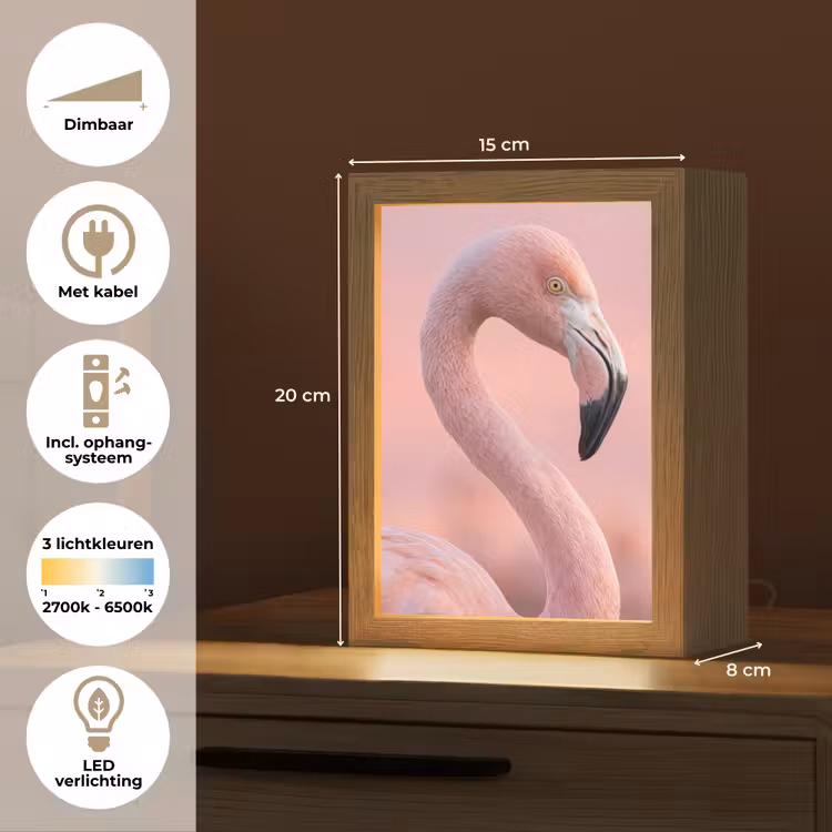 Nachtlampje - Flamingo - Portret - Roze — 2
