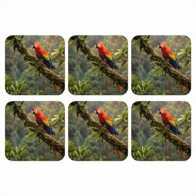 Onderzetter - Ara - Jungle - Rood — 1