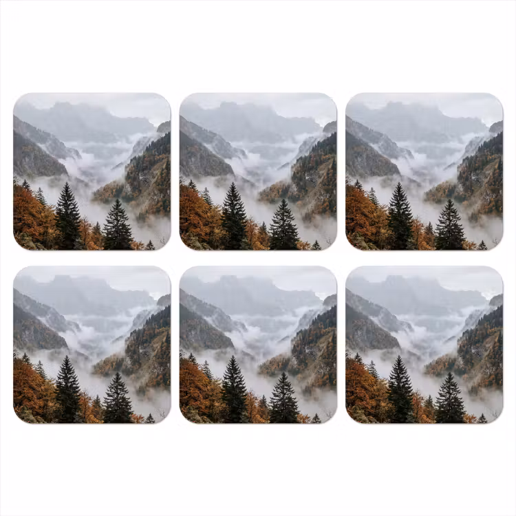 Onderzetter - Bergen - Vallei - Mist - Herfst - Natuur — 1