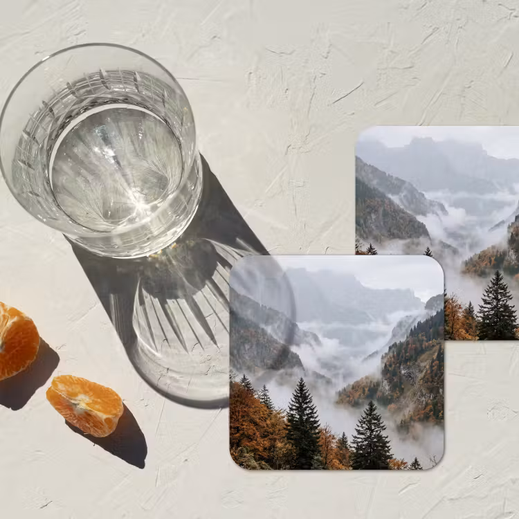 Onderzetter - Bergen - Vallei - Mist - Herfst - Natuur — 3