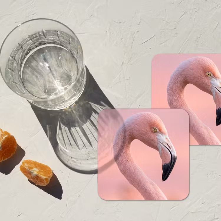 Onderzetter - Flamingo - Portret - Roze — 3
