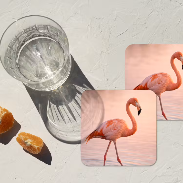 Onderzetter - Flamingo - Water - Roze — 3