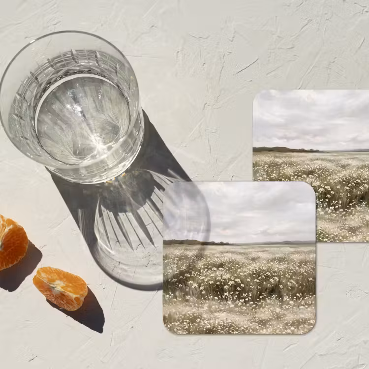 Onderzetter - Illustratie - Landschap - Wit — 3