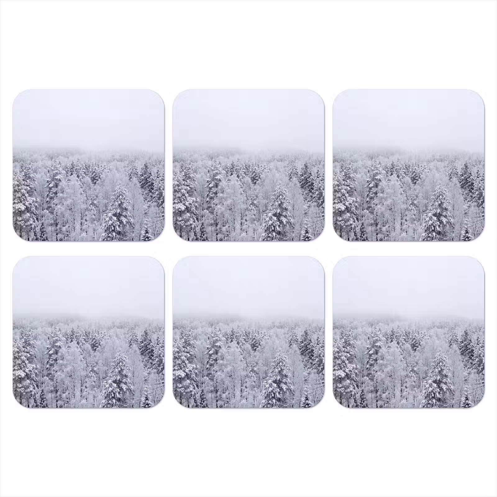 Onderzetter - Bos - Sneeuw - Winter - Natuur - Wit — 1