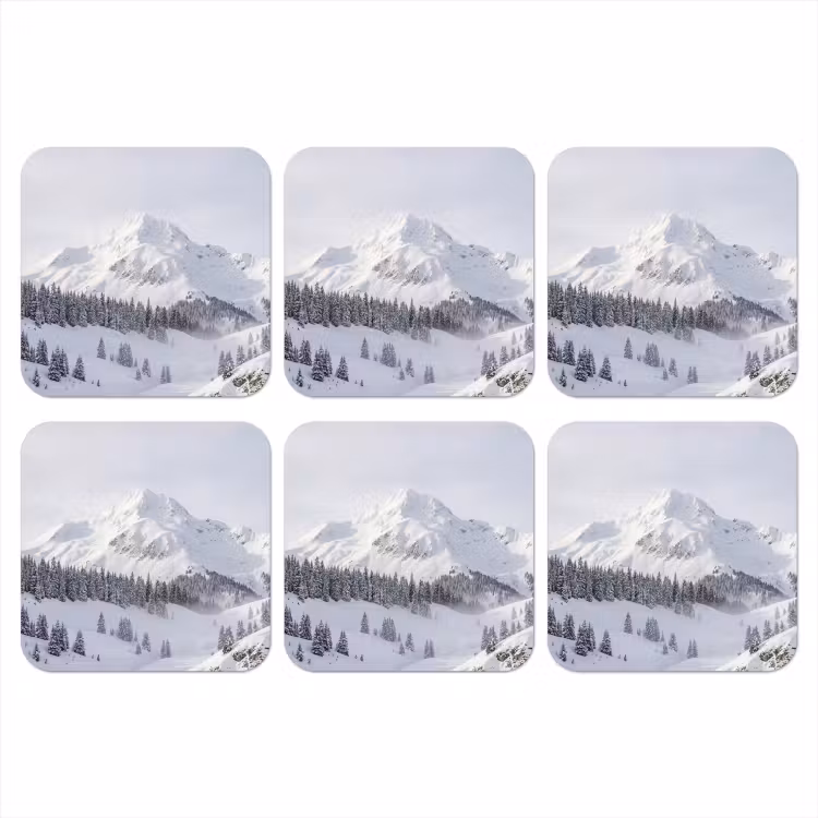 Onderzetter - Berg - Sneeuw - Winter - Natuur - Wit — 1
