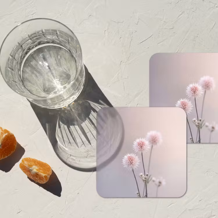 Onderzetter - Bloemen - Bollen - Roze — 3