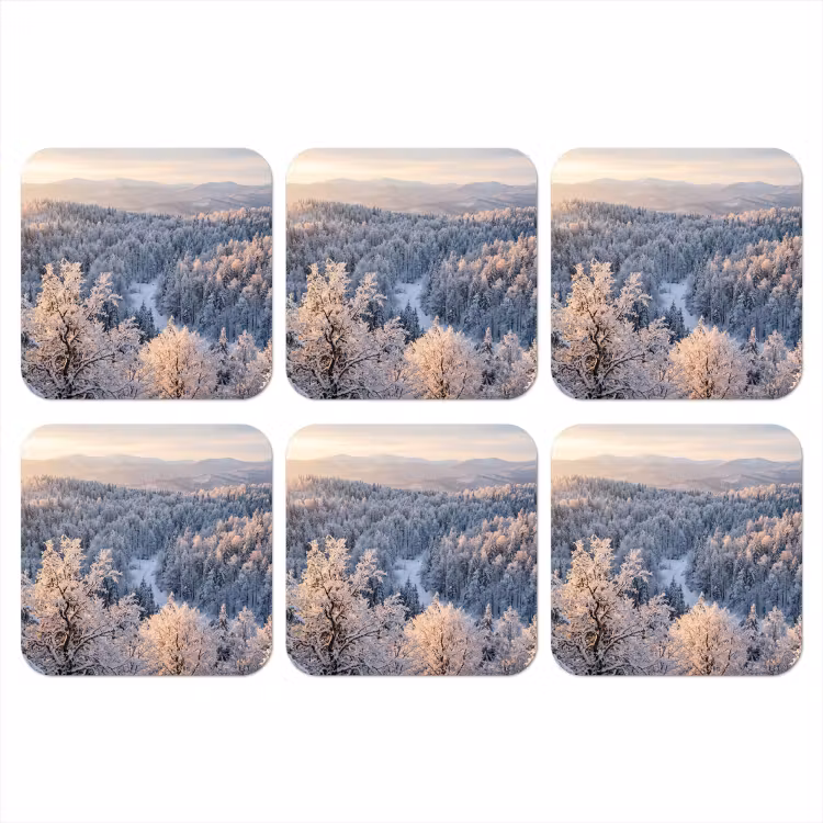 Onderzetter​ - Bos - Bergen - Goud - Winter - Warm — 1