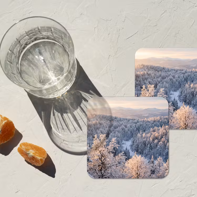 Onderzetter​ - Bos - Bergen - Goud - Winter - Warm — 3