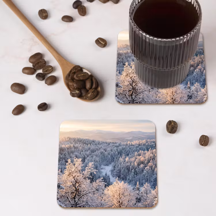 Onderzetter​ - Bos - Bergen - Goud - Winter - Warm — 4