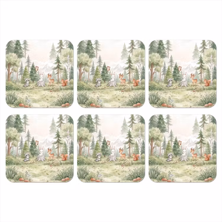 Onderzetter - Bos - Dieren - Groen — 1
