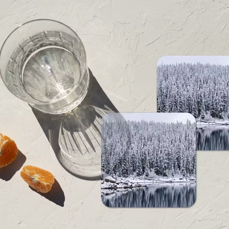 Onderzetter - Bos - Reflectie - Meer - Winter - Serene — 3