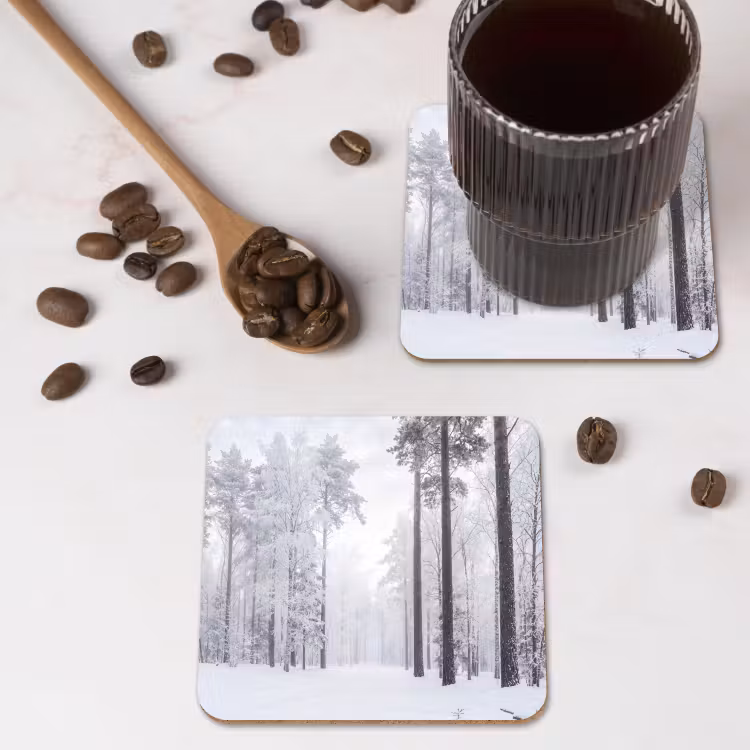 Onderzetter​ - Bos - Sneeuw - Pad - Winter - Stilte — 4