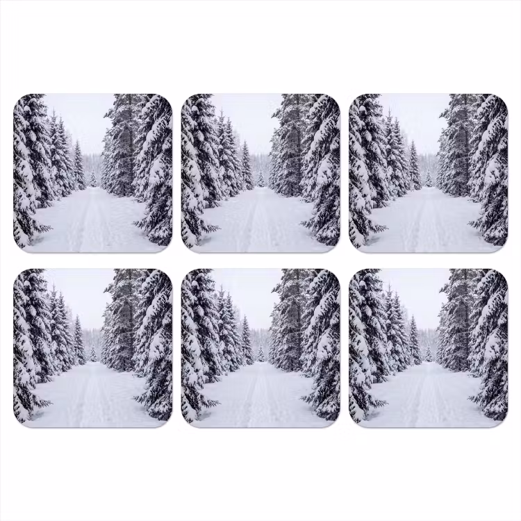 Onderzetter - Bos - Winter - Sneeuw - Pad - Natuur — 1