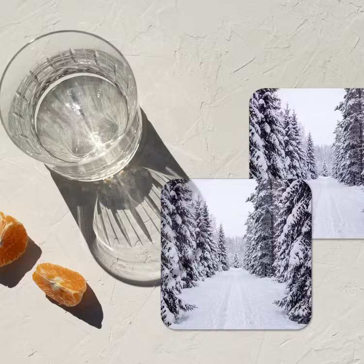 Onderzetter - Bos - Winter - Sneeuw - Pad - Natuur — 3