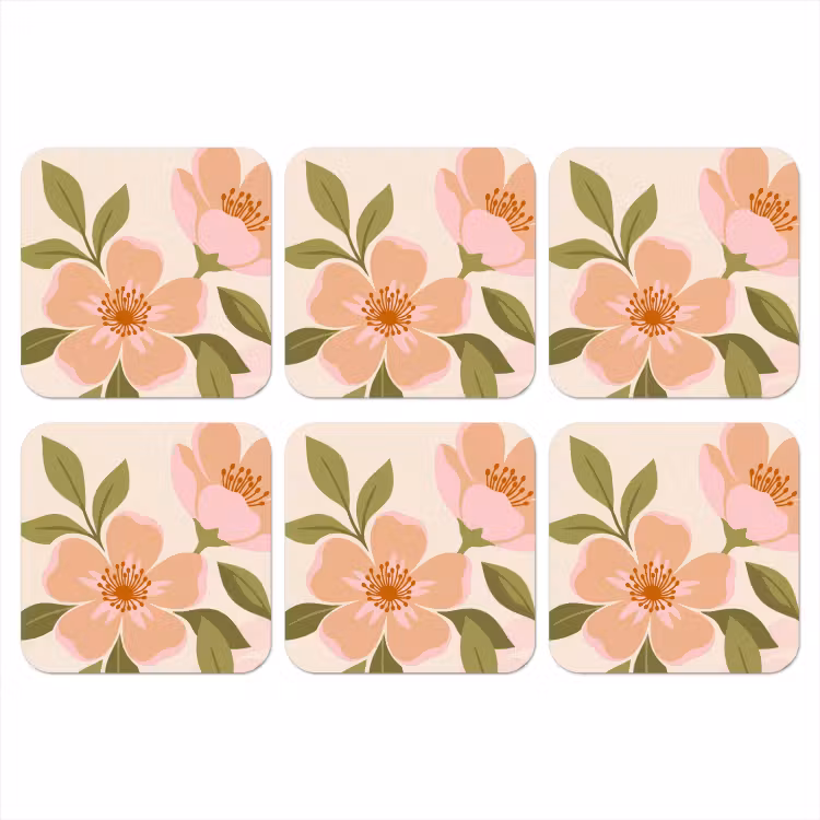 Onderzetter - Grafisch - Bloemen - Roze — 1