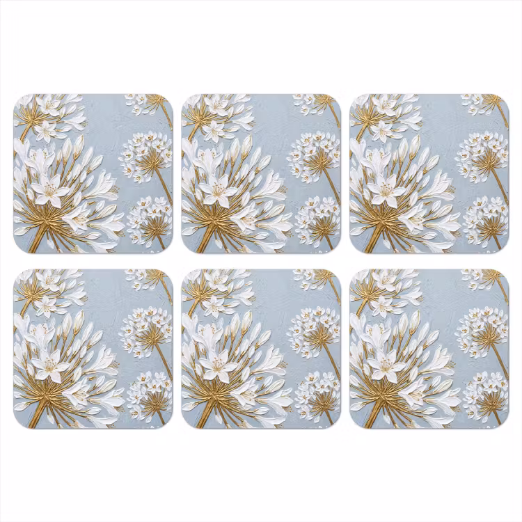 Onderzetter - Illustratie - Bloemen - Blauw — 1