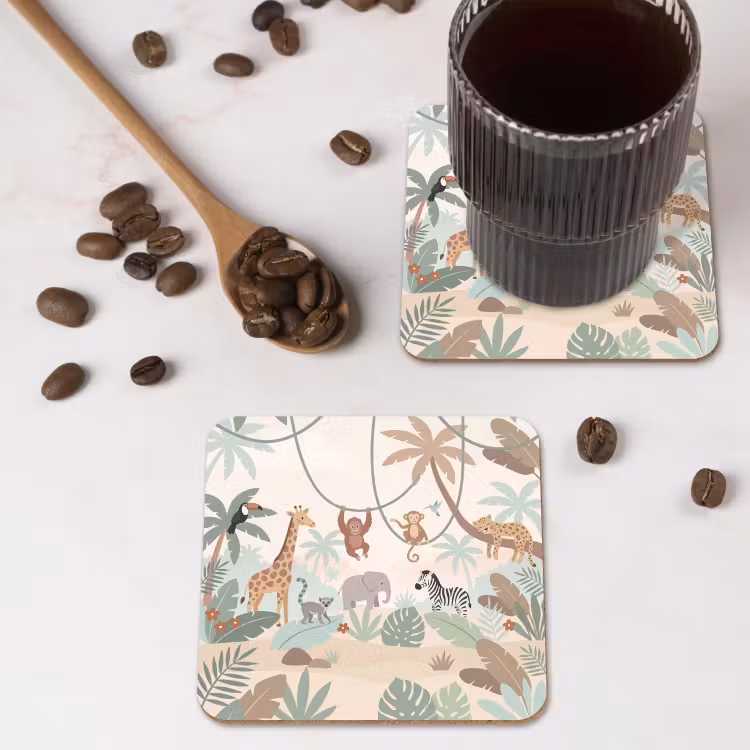 Onderzetter​ - Jungle - Dieren - Groen — 4