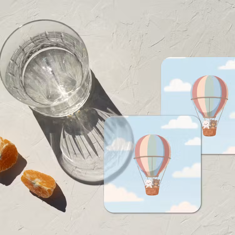 Onderzetter - Luchtballon - Beren - Pastel — 3
