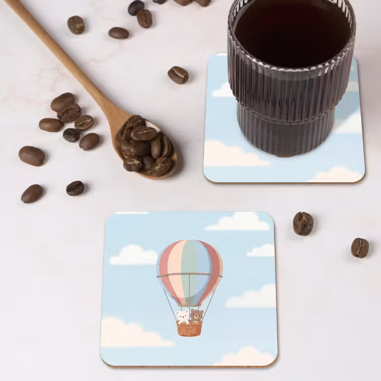 Onderzetter - Luchtballon - Beren - Pastel — 4