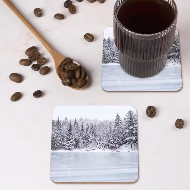 Onderzetter​ - Meer - Dennen - IJs - Winter - Rustgevend — 4