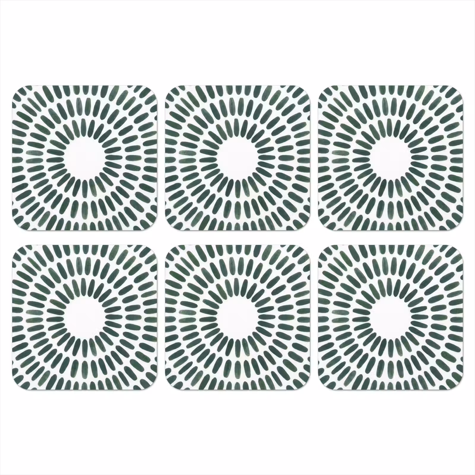 Onderzetter - Abstract - Cirkel - Patroon - Modern - Groen — 1