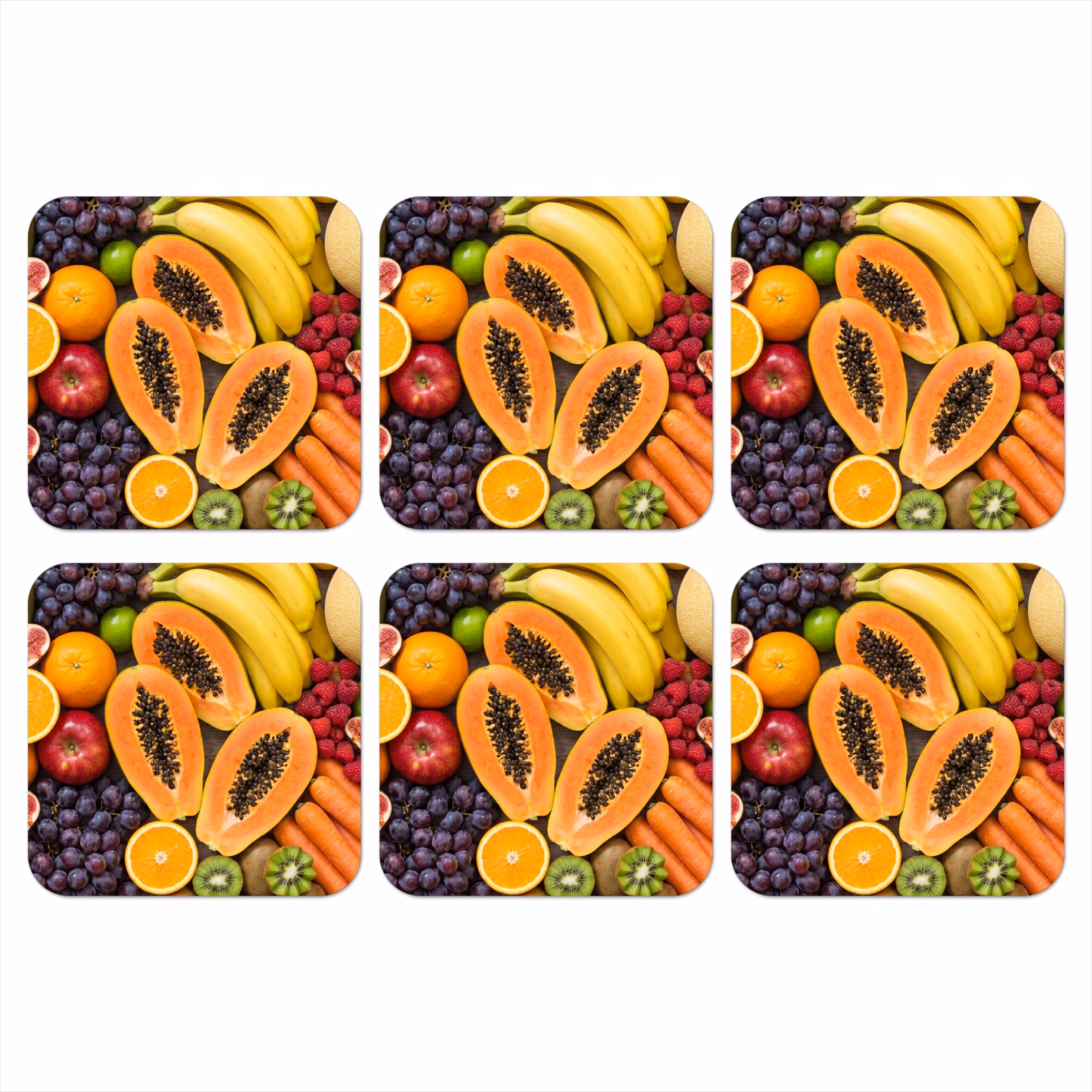 Onderzetter - Eten - Fruit - Groenten - Vers - Kleurrijk — 1