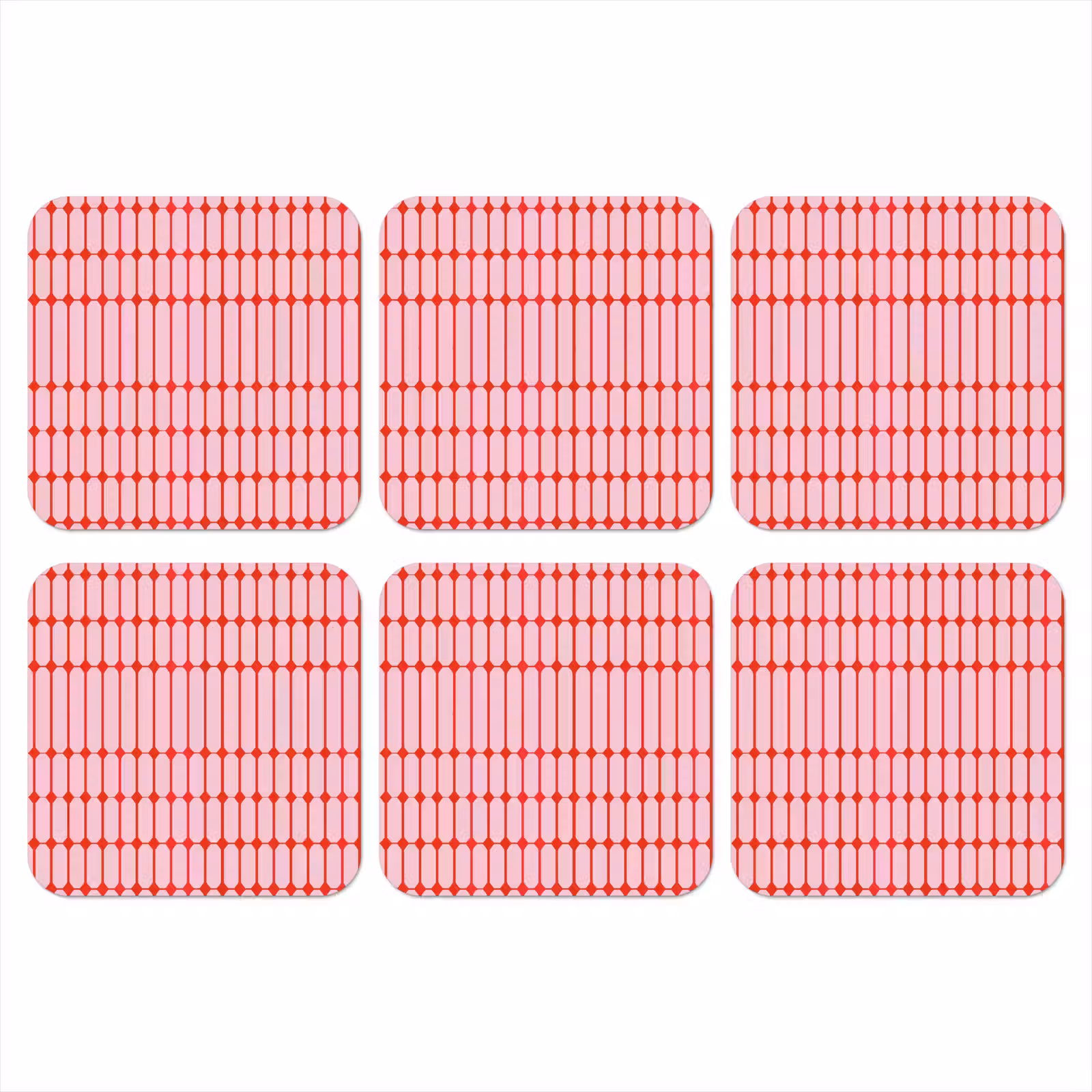 Onderzetter - Geometrisch - Minimalistisch - Rood - Roze — 1