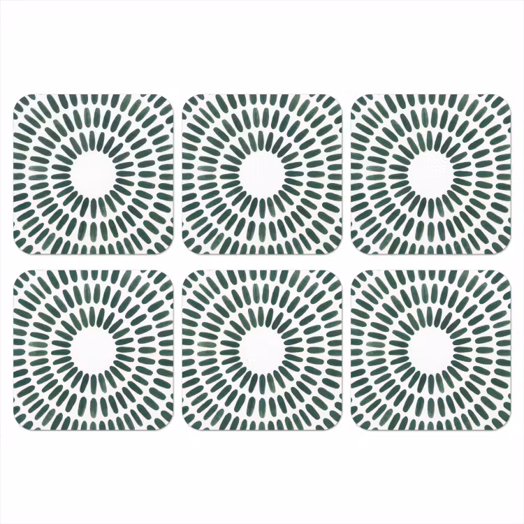 Onderzetter - Abstract - Cirkel - Patroon - Modern - Groen — 1