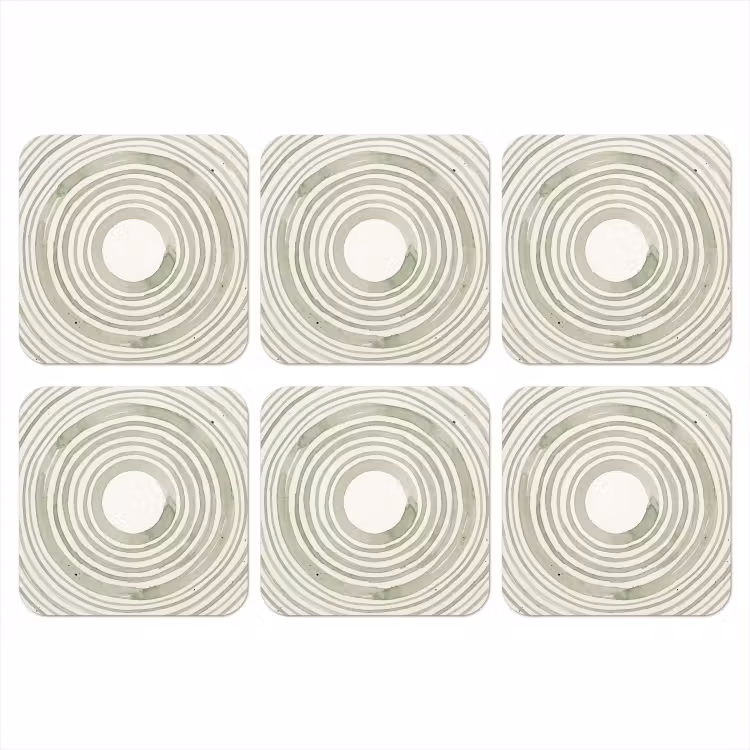 Onderzetter - Abstractie - Cirkels - Waterverf - Groen - Modern — 1