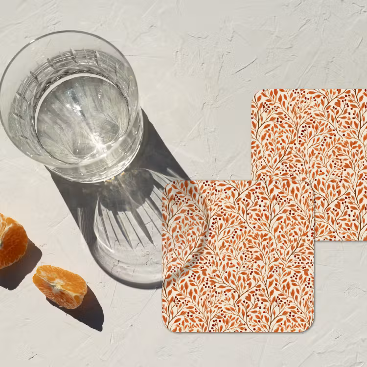 Onderzetter - Bladeren - Botanisch - Terracotta — 3