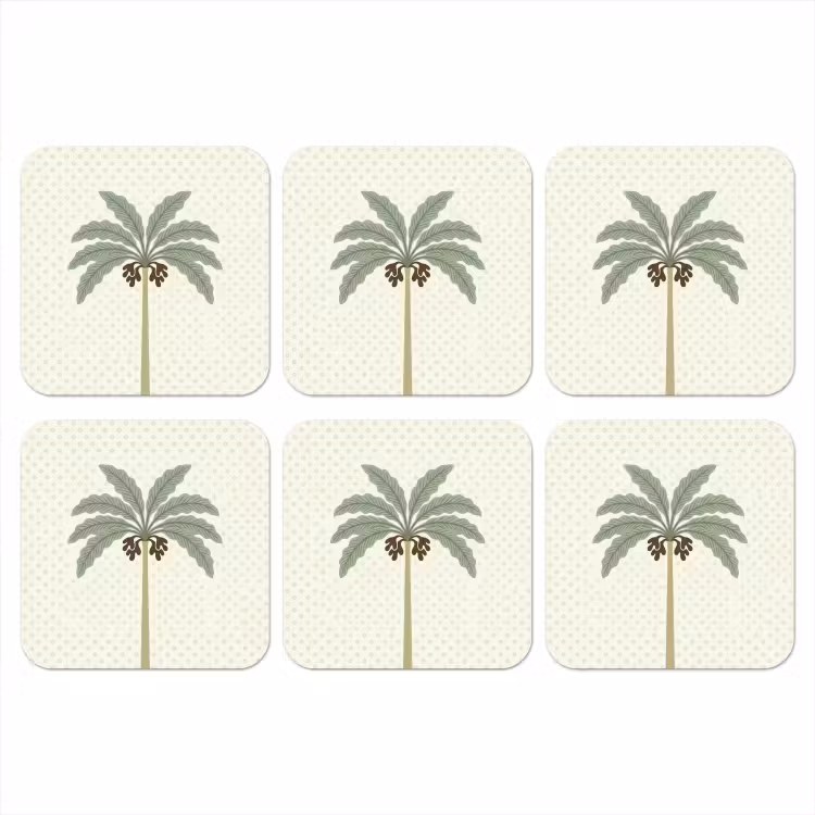 Onderzetter​ - Boom - Bladeren - Groen - Decoratief - Beige — 1