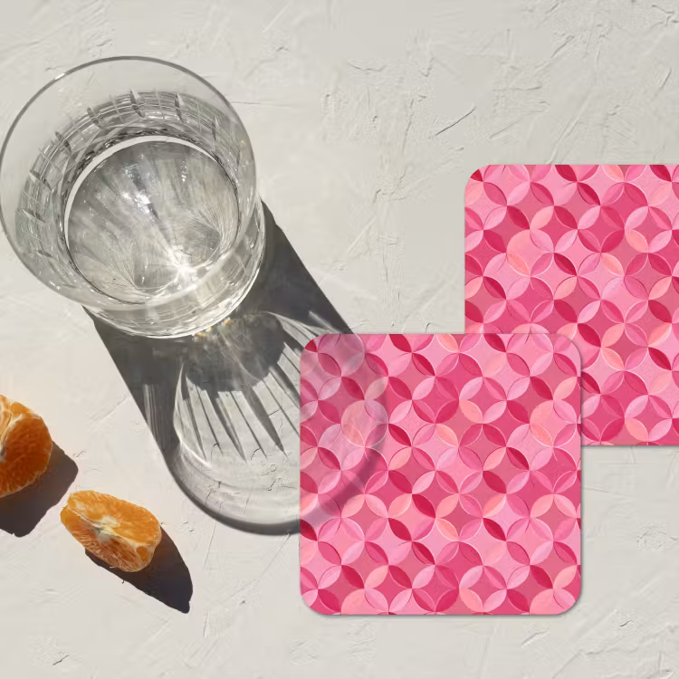 Onderzetter - Geometrisch - Mozaïek - Modern - Roze — 3