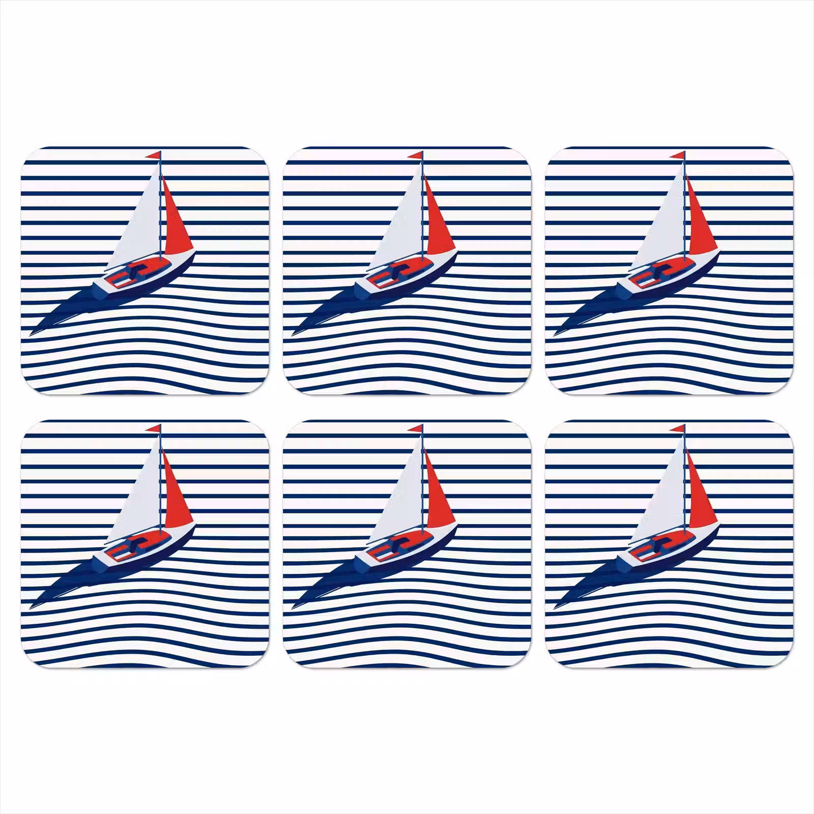 Onderzetter - Boot - Water - Abstract - Blauw — 1