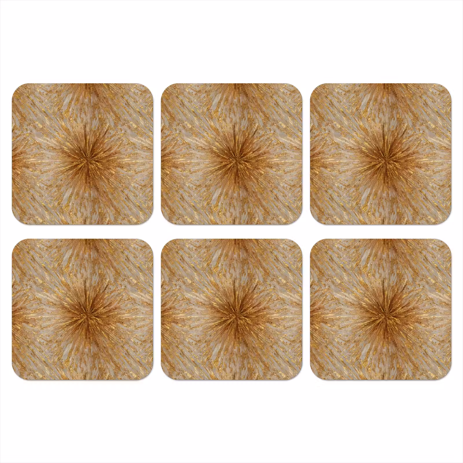 Onderzetter - Explosie - Abstract - Goud - Wit — 1