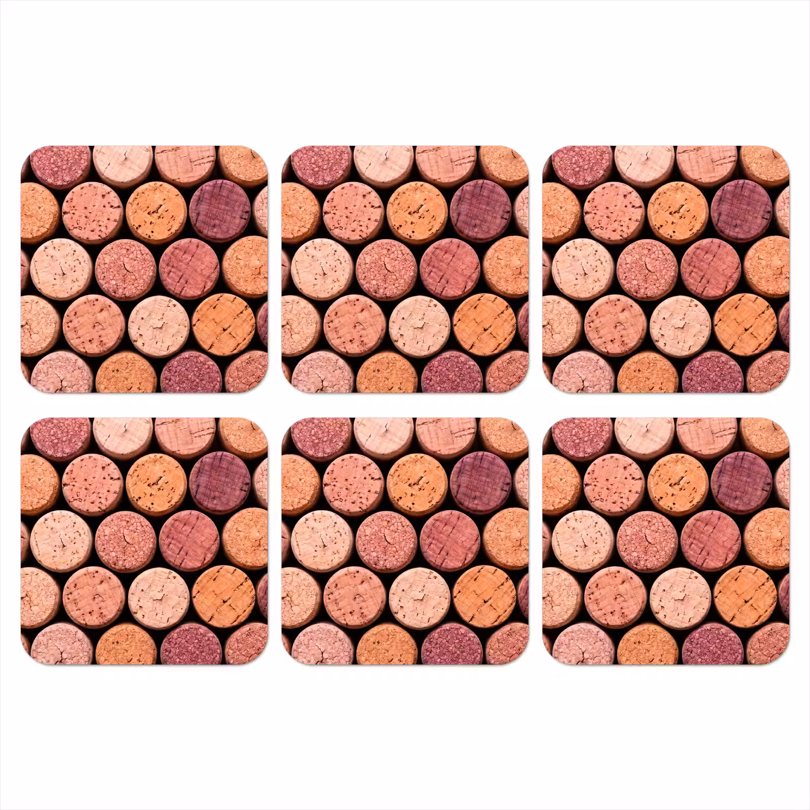 Onderzetter - Kurk - Patroon - Abstract - Modern - Rood — 1